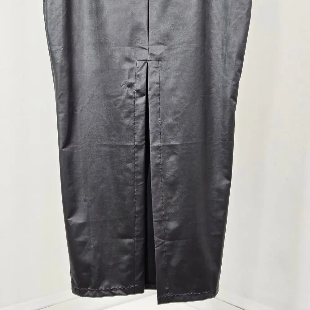 Skims Faux Leather Skirt Swim Cover-Up Long Black |‎ Women's XL | MINOR FLAWS
